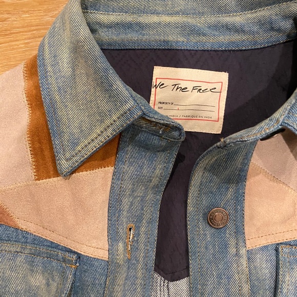free people suede denim jacket *BRAND NEW - Picture 2 of 4